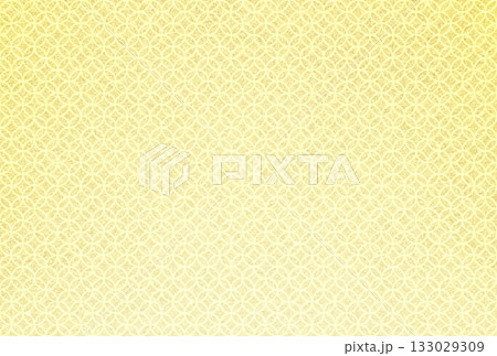 キラキラ輝く繊細な淡金色の模様に七宝柄を重ねた背景画像12b 133029309