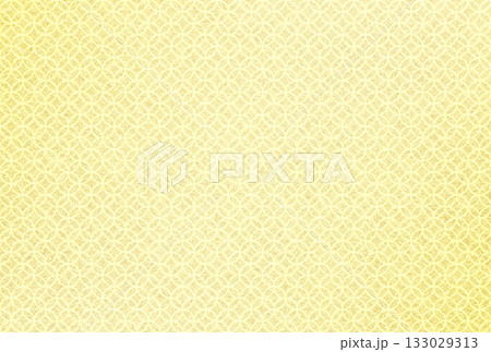 キラキラ輝く繊細な淡金色の模様に七宝柄を重ねた背景画像16b 133029313