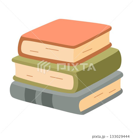 cartoon stack of books isolated cartoon stack of books isolated 133029444