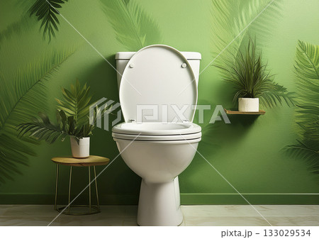 トイレ　緑の植物背景 133029534