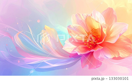 Beautiful pink lotus flower illustration 133030101