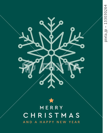 minimalistic christmas greeting card with snowflake vector illustration minimalistic christmas greeting card with snowflake vector illustration 133030264