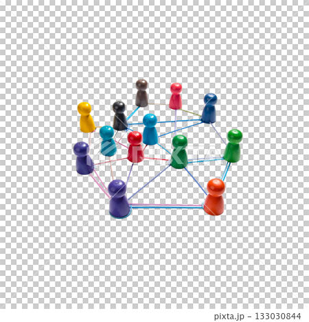 Abstract 3D circle of people connected for communication on social network on white background. Abstract 3D circle of people connected for communication on social network on white background. 133030844