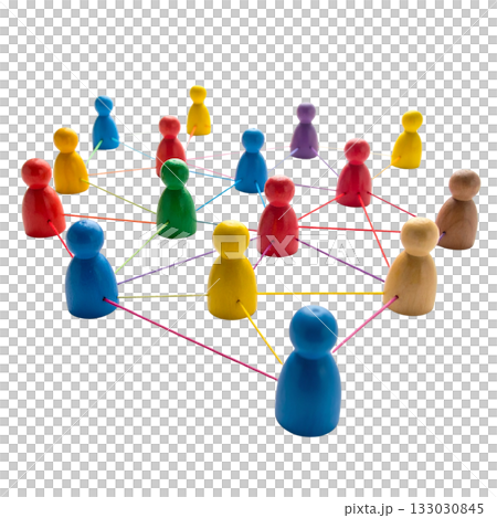 Abstract 3D circle of people connected for communication on social network on white background. Abstract 3D circle of people connected for communication on social network on white background. 133030845