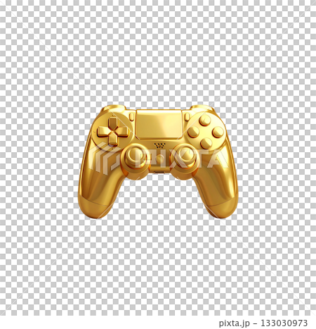 Gold gamepad console technology isolated on white background Gold gamepad console technology isolated on white background 133030973