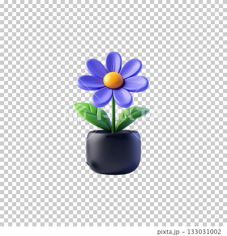 Bright yellow flower pots bring out the naturalness of spring and the beauty of pink flowers. 133031002