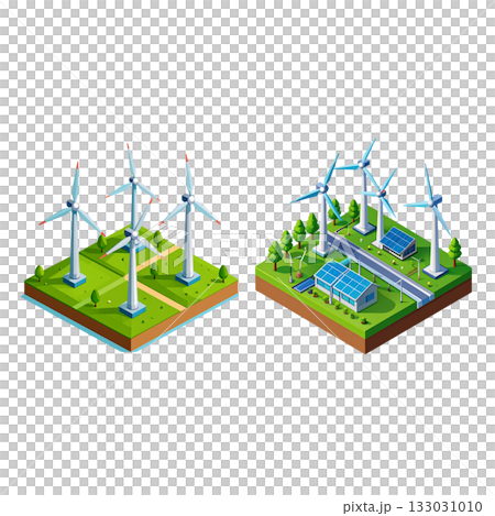 Architecture: Isometric 3D model of a real estate house with solar panels in an urban environment construction plan. 133031010