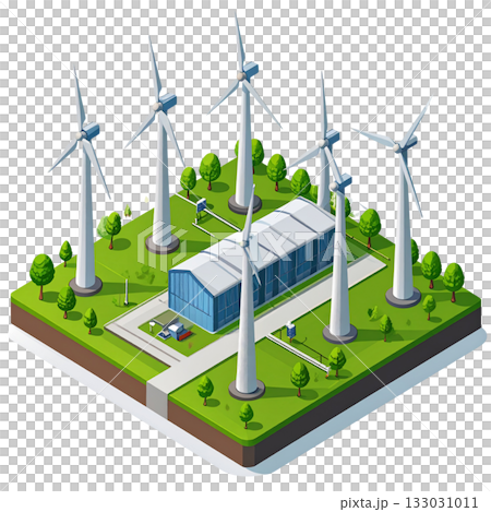 Architecture: Isometric 3D model of a real estate house with solar panels in an urban environment construction plan. 133031011