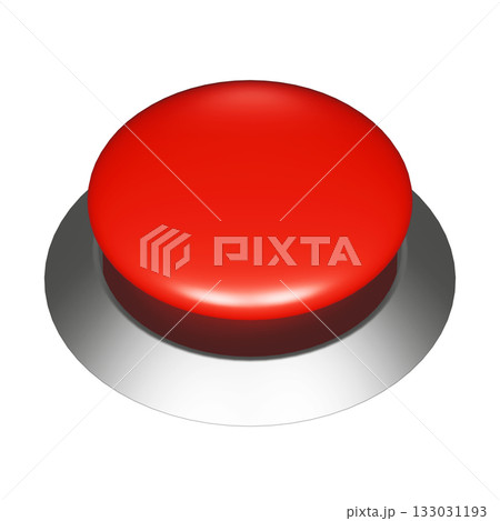 無地の丸いボタンの3DCGイラスト。赤いスイッチの透過素材 無地の丸いボタンの3DCGイラスト。赤いスイッチの透過素材 133031193