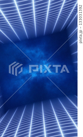 Abstract glowing blue neon grid with digital perspective sky, futuristic sci-fi cyber background Abstract glowing blue neon grid with digital perspective sky, futuristic sci-fi cyber background 133031392