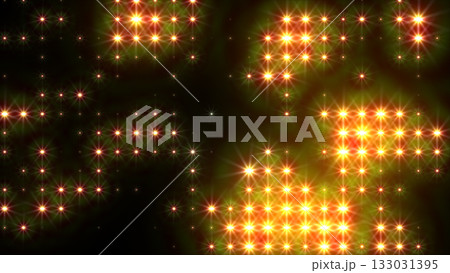 Abstract glowing green and orange disco wall with sparkling star-like light pattern and vivid energy Abstract glowing green and orange disco wall with sparkling star-like light pattern and vivid energy 133031395
