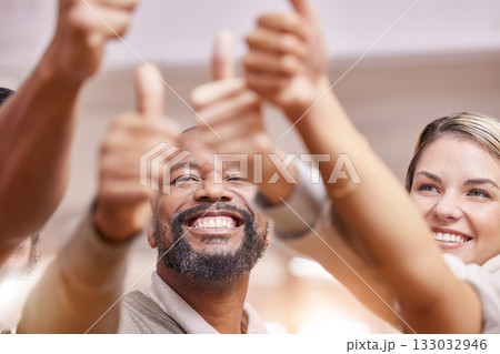 Thumbs up, winning and group of people with thank you, support and diversity hands sign for solidarity, yes or like. Vote, goals and winner team or business staff teamwork, agreement and well done Thumbs up, winning and group of people with thank you, support and diversity hands sign for solidarity, yes or like. Vote, goals and winner team or business staff teamwork, agreement and well done 133032946