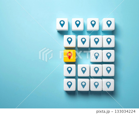 Pin location selection destination choosing concept Pin location selection destination choosing concept 133034224
