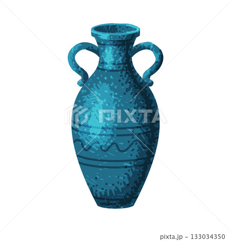 Blue Vase as Pottery and Ceramic Tableware and Crockery Vector Illustration 133034350