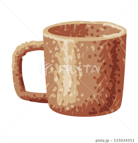 Brown Mug as Pottery and Ceramic Tableware and Crockery Vector Illustration Brown Mug as Pottery and Ceramic Tableware and Crockery Vector Illustration 133034351