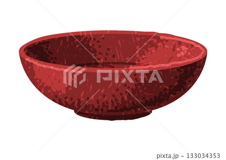 Brown Bowl as Pottery and Ceramic Tableware and Crockery Vector Illustration 133034353