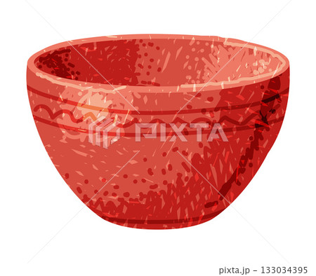 Brown Bowl as Pottery and Ceramic Tableware and Crockery Vector Illustration Brown Bowl as Pottery and Ceramic Tableware and Crockery Vector Illustration 133034395
