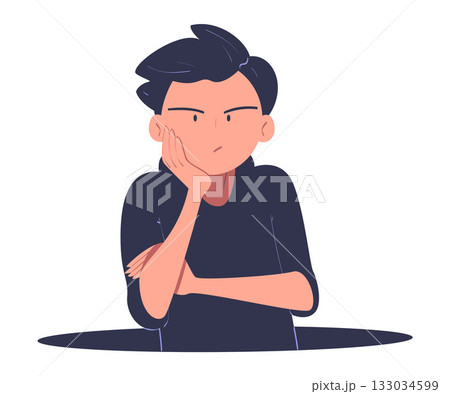 Man Character Jumping Through Portal Enter Hole Vector Illustration 133034599