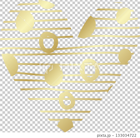 Heart line pattern gold color 133034722