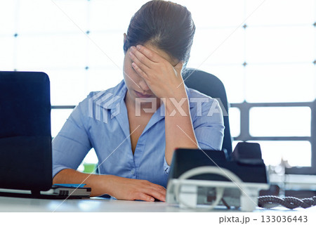 Mental health, burnout headache and woman stress over database 404 glitch, NFT investment fail or bad trading feedback. Laptop problem, economy crisis or sad trader depression over stock market crash Mental health, burnout headache and woman stress over database 404 glitch, NFT investment fail or bad trading feedback. Laptop problem, economy crisis or sad trader depression over stock market crash 133036443