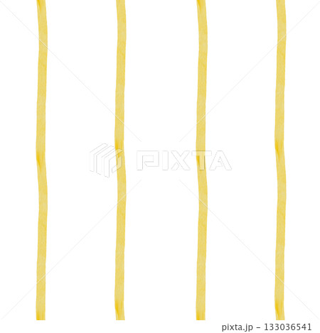 Watercolor vertical yellow stripes seamless pattern. Simple style on a white background for printing on bed linens and cozy pajamas.. Abstract geometric striped illustration for fabric 133036541