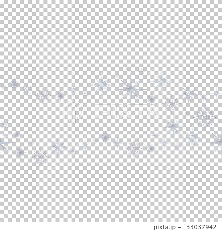 Seamless Pattern with Snowflakes on isolated background. Hand drawn watercolor illustration with wavy line. Repeat Border for banner or ornament in pastel colors. Heavenly drawing for backdrop 133037942