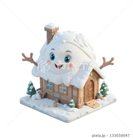 Playful smiling donkey reindeer person mammal with cosy fireplace ornament and shiny gold snowflake frosting, creativity drawing media graphic 133038047