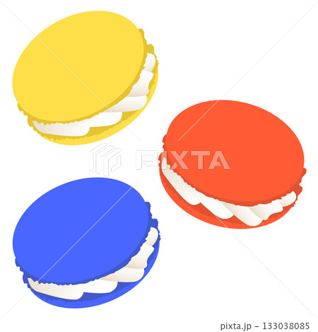 カラフルなマカロンのイラスト　 133038085