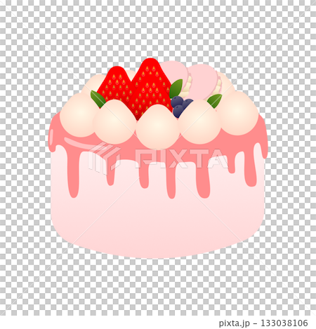 粉紅色滴落裝飾蛋糕 133038106