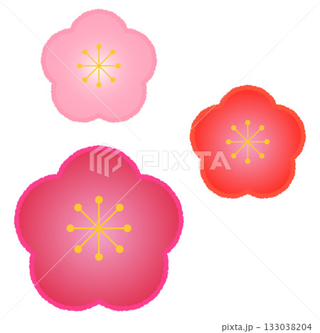 シンプルな梅の花のイラスト 133038204