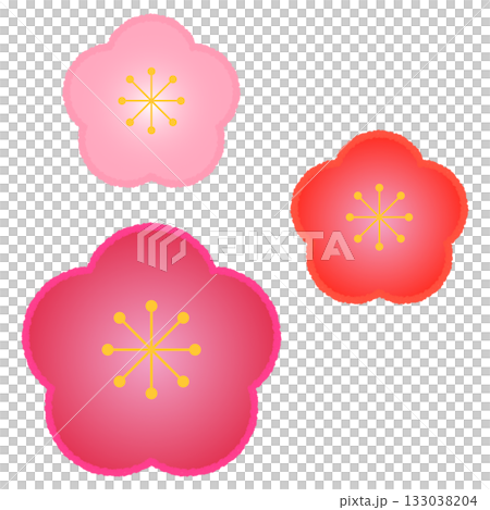シンプルな梅の花のイラスト 133038204