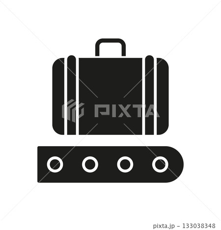 Luggage On Conveyor Belt Solid Icon. Airport Baggage Handling And Travel Transportation Silhouette Symbol. Efficient Luggage Management In Terminal. Isolated Vector Illustration Luggage On Conveyor Belt Solid Icon. Airport Baggage Handling And Travel Transportation Silhouette Symbol. Efficient Luggage Management In Terminal. Isolated Vector Illustration 133038348