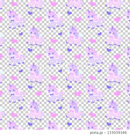 Cute unicorn pattern square transparent Cute unicorn pattern square transparent 133039166