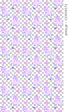 可愛的獨角獸圖案 16:9 透明 133039172