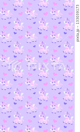 かわいいユニコーンのパターン 紫 16:9 かわいいユニコーンのパターン 紫 16:9 133039173