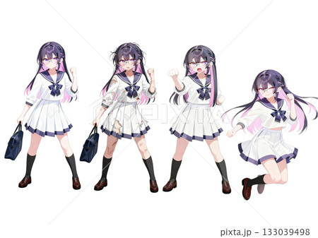 戦う女子高生のイラスト 戦う女子高生のイラスト 133039498