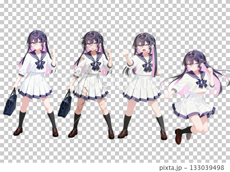 戦う女子高生のイラスト 戦う女子高生のイラスト 133039498