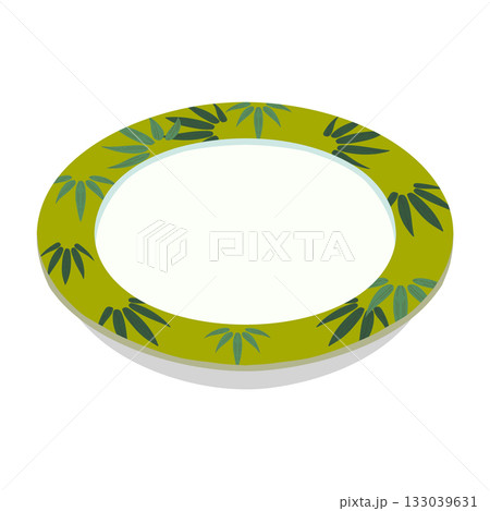 竹柄の皿のイラスト 133039631