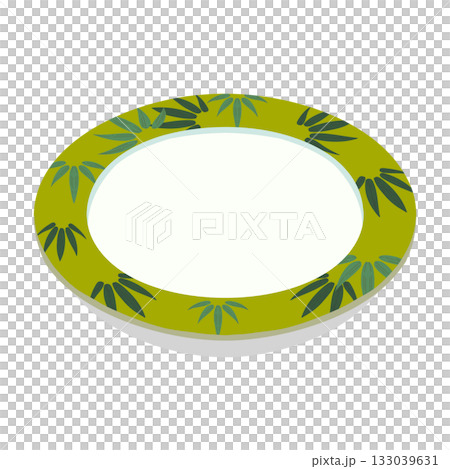 竹柄の皿のイラスト 133039631