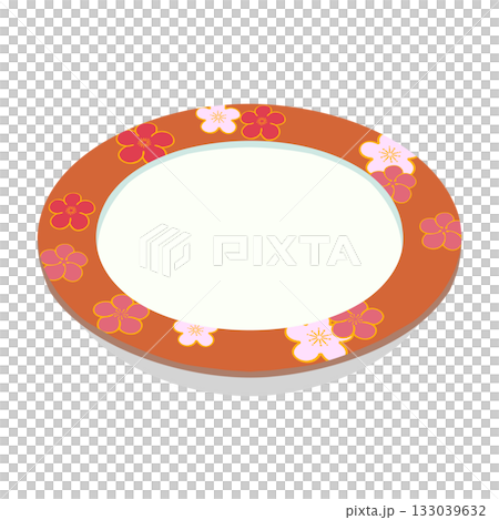 梅柄の皿のイラスト 133039632