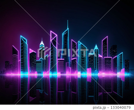 カラフルな都市の背景イラスト 133040079