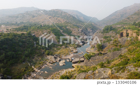 Ancient Pharwala Fort gate ruins above Soan River Islamabad 133040106
