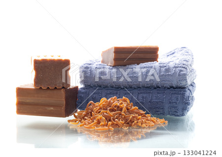 Traditional household soap and grated detergent for surface cleaning Traditional household soap and grated detergent for surface cleaning 133041224