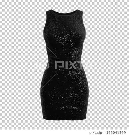 Elegant Black Dress With Sequins Perfect for Parties and Formal Events in Any Season 133041369