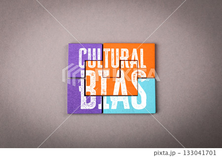 Phrase cultural bias written on colorful wooden blocks symbolizing diversity inclusion 133041701