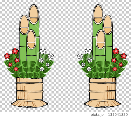 Kadomatsu illustration decoration 133041820