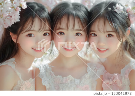 かわいい日本人の笑顔の女の子 かわいい日本人の笑顔の女の子 133041978