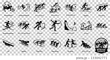 Winter Sports Pictogram Set 133042771