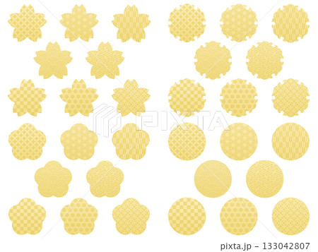 金の和柄のラベルフレームセット 金の和柄のラベルフレームセット 133042807