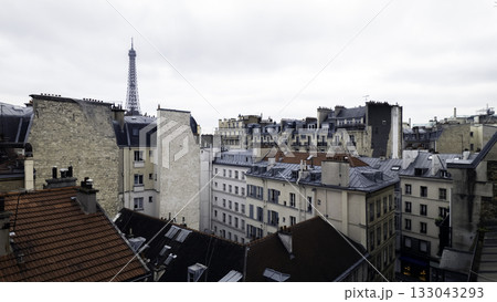 Beautiful panoramic view of famous Eiffel Tower in Paris, France. Paris Best Destinations in Europe. Beautiful panoramic view of famous Eiffel Tower in Paris, France. Paris Best Destinations in Europe. 133043293